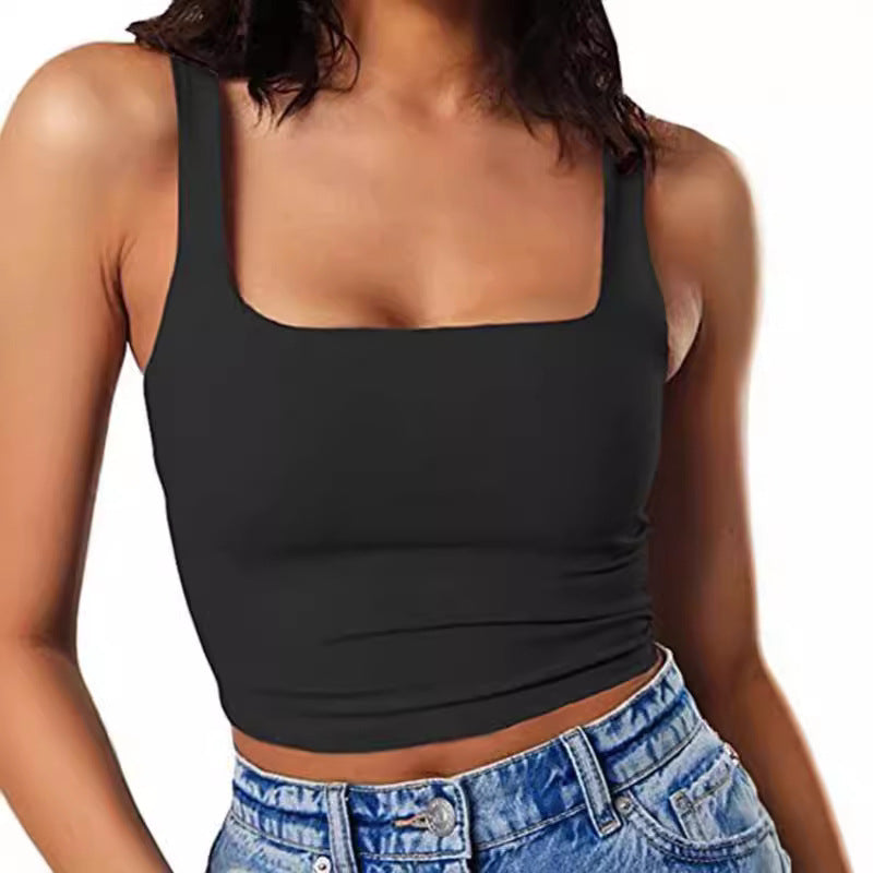 Damen Crop-Top mit quadratischem Ausschnitt und schmalem Schnitt EB