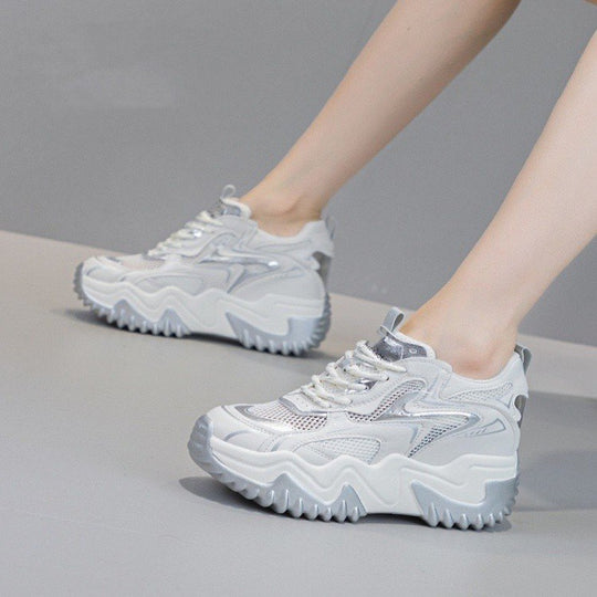 Damen Chunky Sneakers mit atmungsaktiver Mesh-Oberfläche und federnder Sohle EB