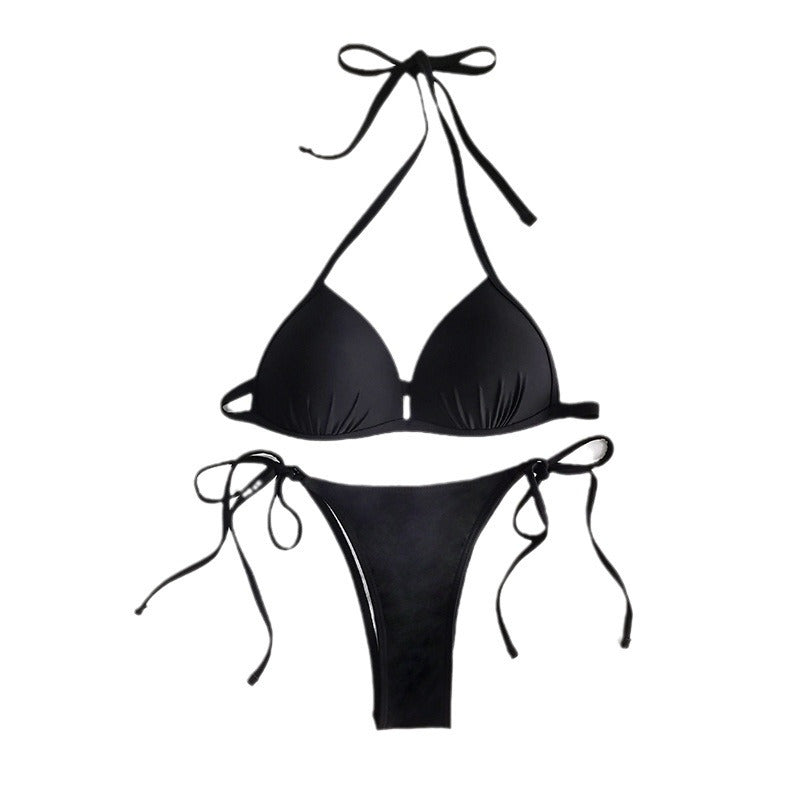 Damen Triangel-Bikini mit verstellbaren Bindebändern und komfortablem Schnitt EB