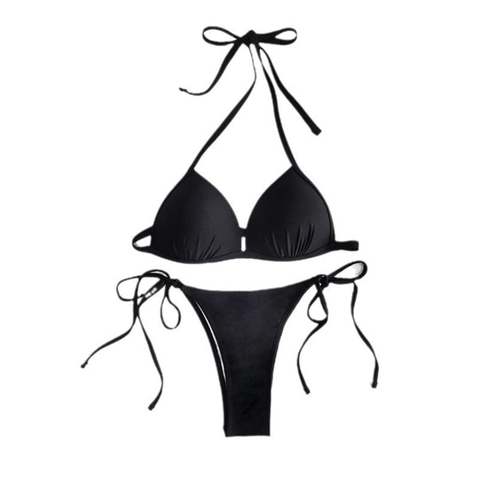 Damen Triangel-Bikini mit verstellbaren Bindebändern und komfortablem Schnitt EB