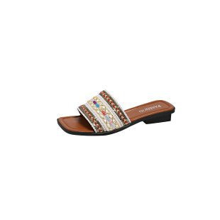 Damen komfortable Riemen-Sandalen mit eleganten Verzierungen EB