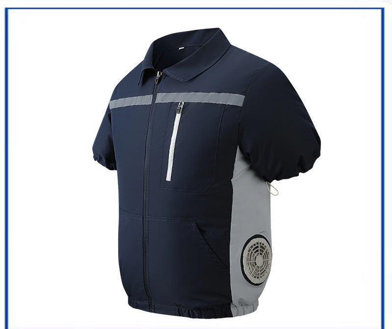 Unisex nan leichte kurzarm Kühljacke mit integrierten Lüftern und Akku R&B