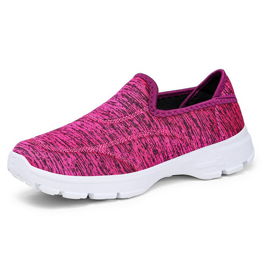 Damen Bequeme und atmungsaktive Slip-On Freizeitschuhe mit elastischem Obermaterial EB