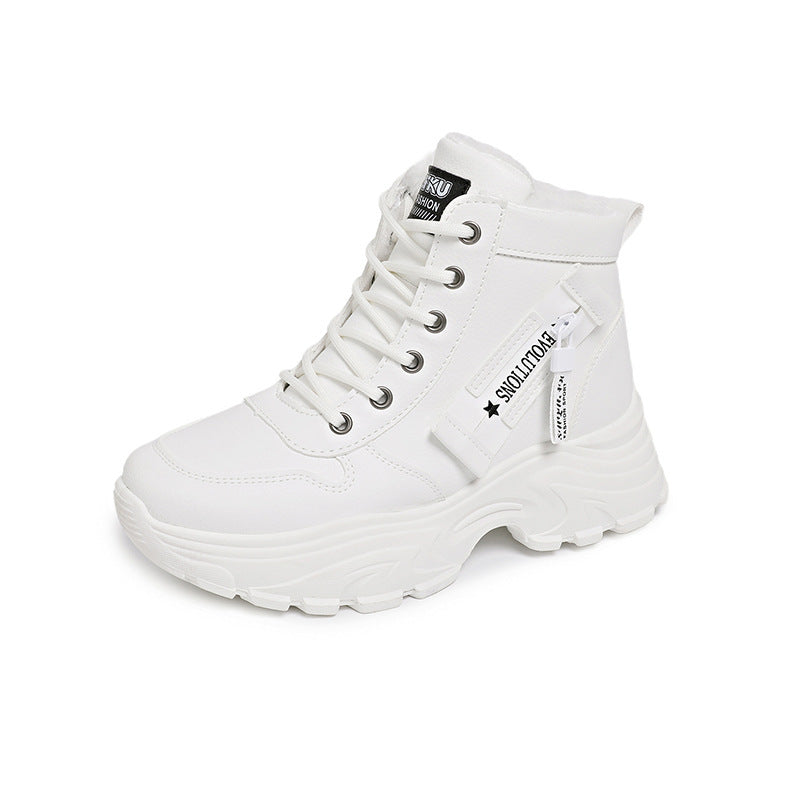 Damen modische High-Top Sneakers mit trendy Reißverschluss und komfortablem Innenfutter EB