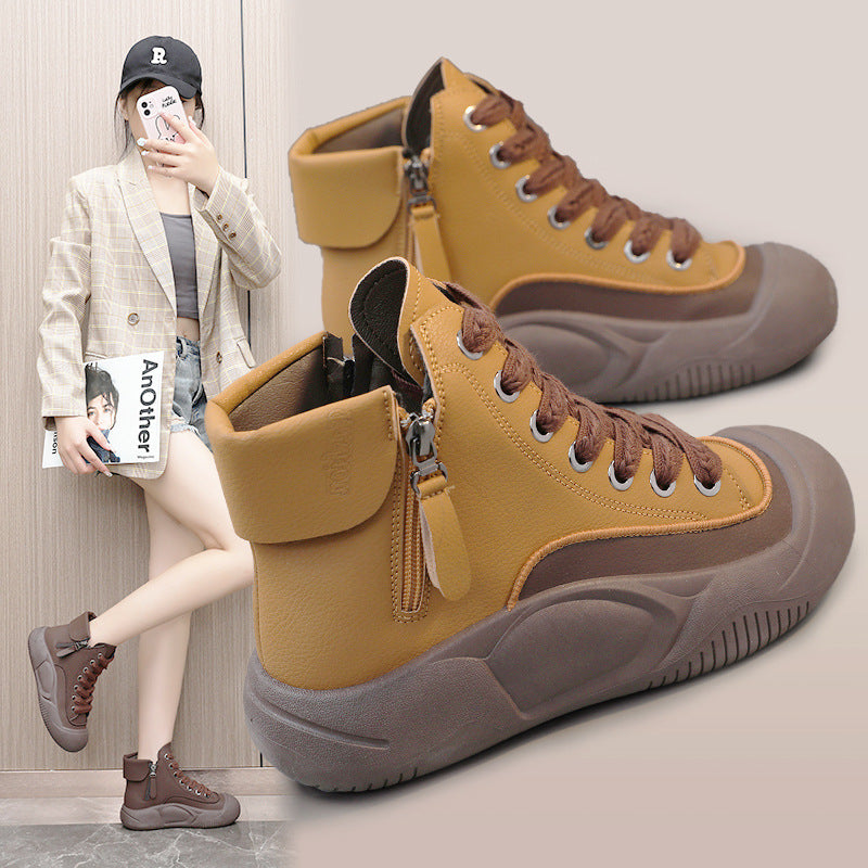 Damen Hochformatige Sneakers mit seitlichem Reißverschluss und robustem Gummiprofil EB