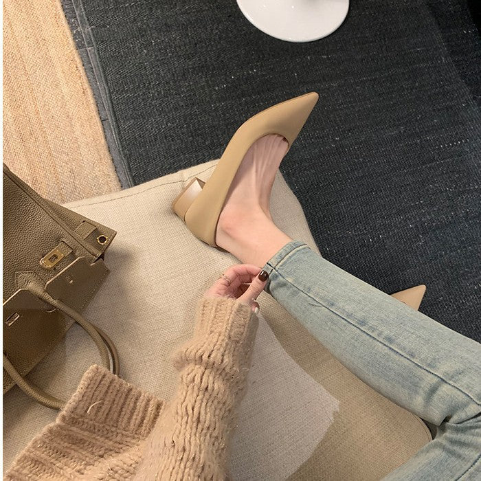 Damen Elegante spitze Pumps mit bequemer Innensohle und geschmeidiger Lederoberfläche EB