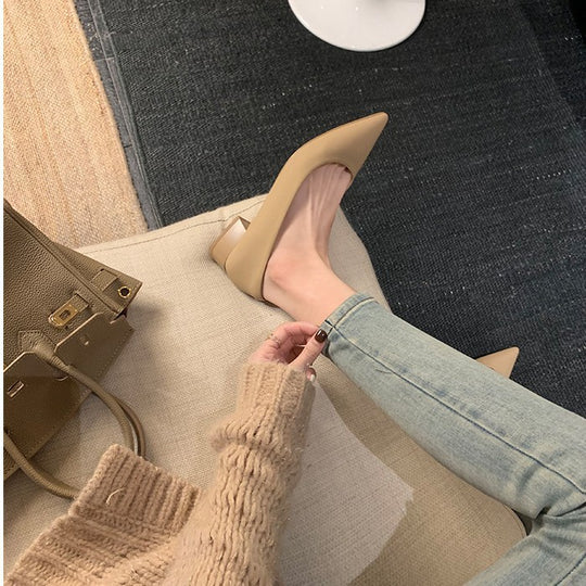 Damen Elegante spitze Pumps mit bequemer Innensohle und geschmeidiger Lederoberfläche EB