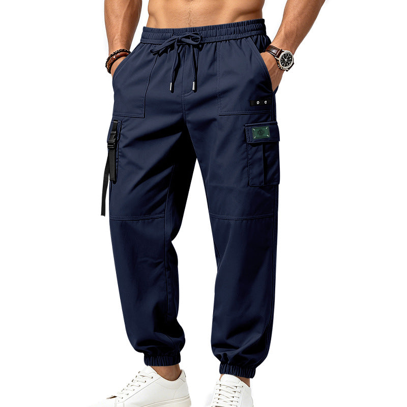 Herren Cargo-Jogginghose mit Kordelzug elastischen Bündchen und Multifach-Taschen EB