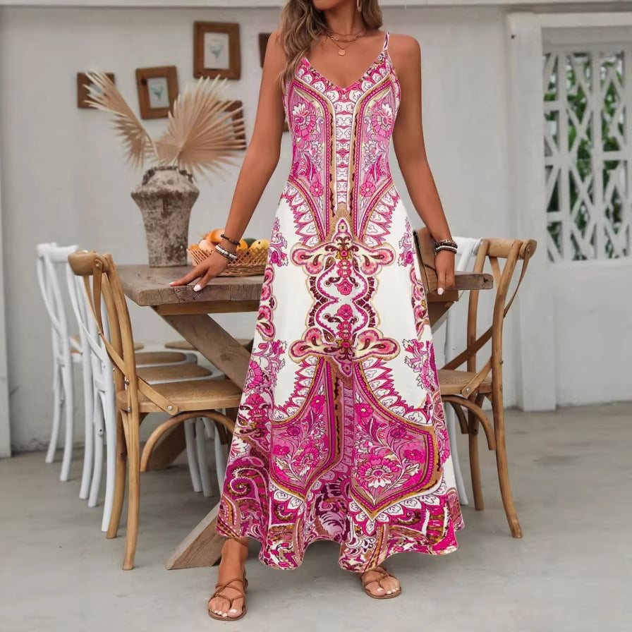Damen Maxikleid mit elegantem Paisleymuster EB