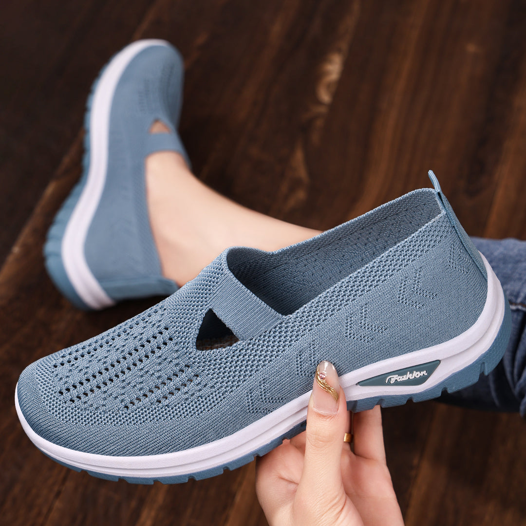 Damen Bequeme und atmungsaktive Slip-On Sneakers mit elastischem Obermaterial EB