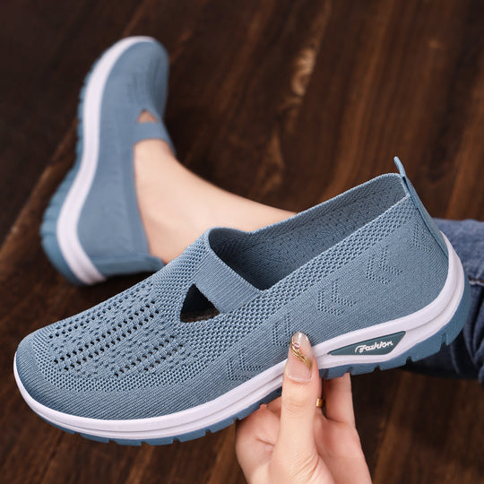 Damen Bequeme und atmungsaktive Slip-On Sneakers mit elastischem Obermaterial EB