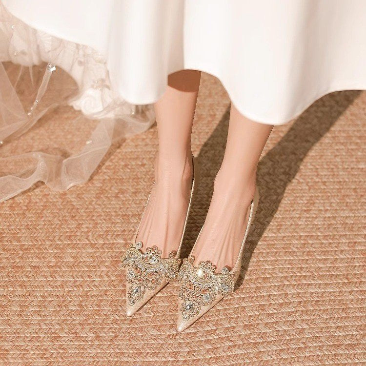 Damen Glamouröse High Heels mit funkelnden Strass-Applikationen EB