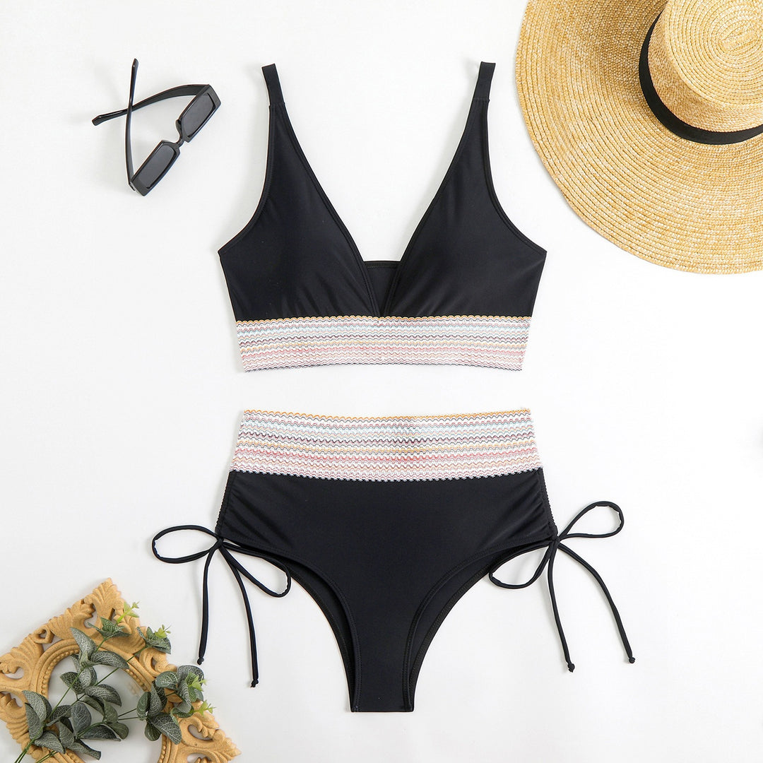 Damen Hochtailliertes Bikini-Set mit trendigen Schnürdetails EB