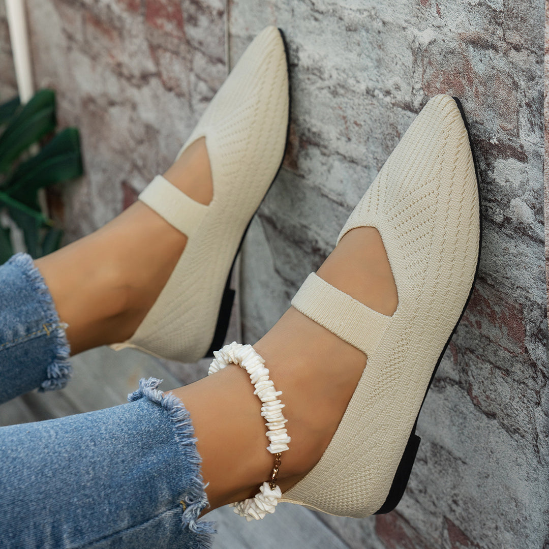 Damen Elegante Ballerinas mit durchbrochenem Design und atmungsaktivem Obermaterial EB