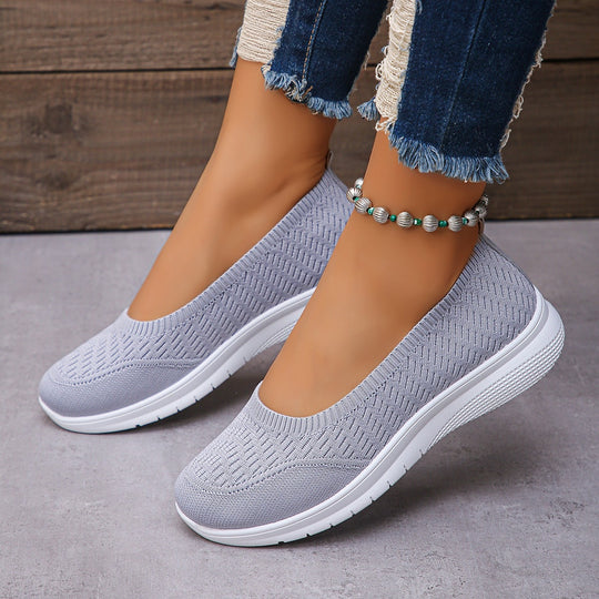 Damen Slip-On Freizeitschuhe mit atmungsaktivem Obermaterial EB