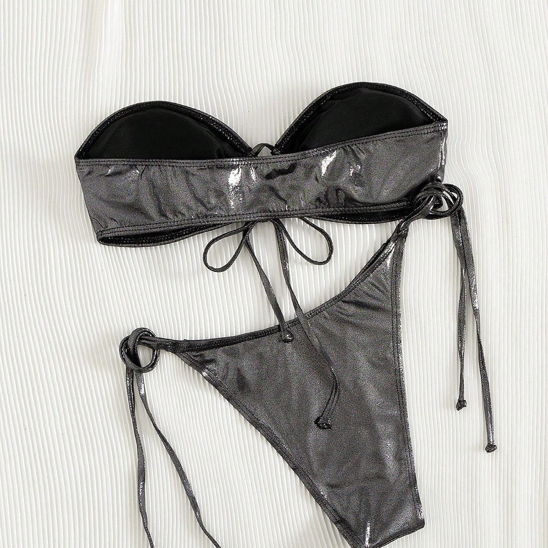 Damen Bandeau-Bikini-Set mit eleganter Raffinesse EB