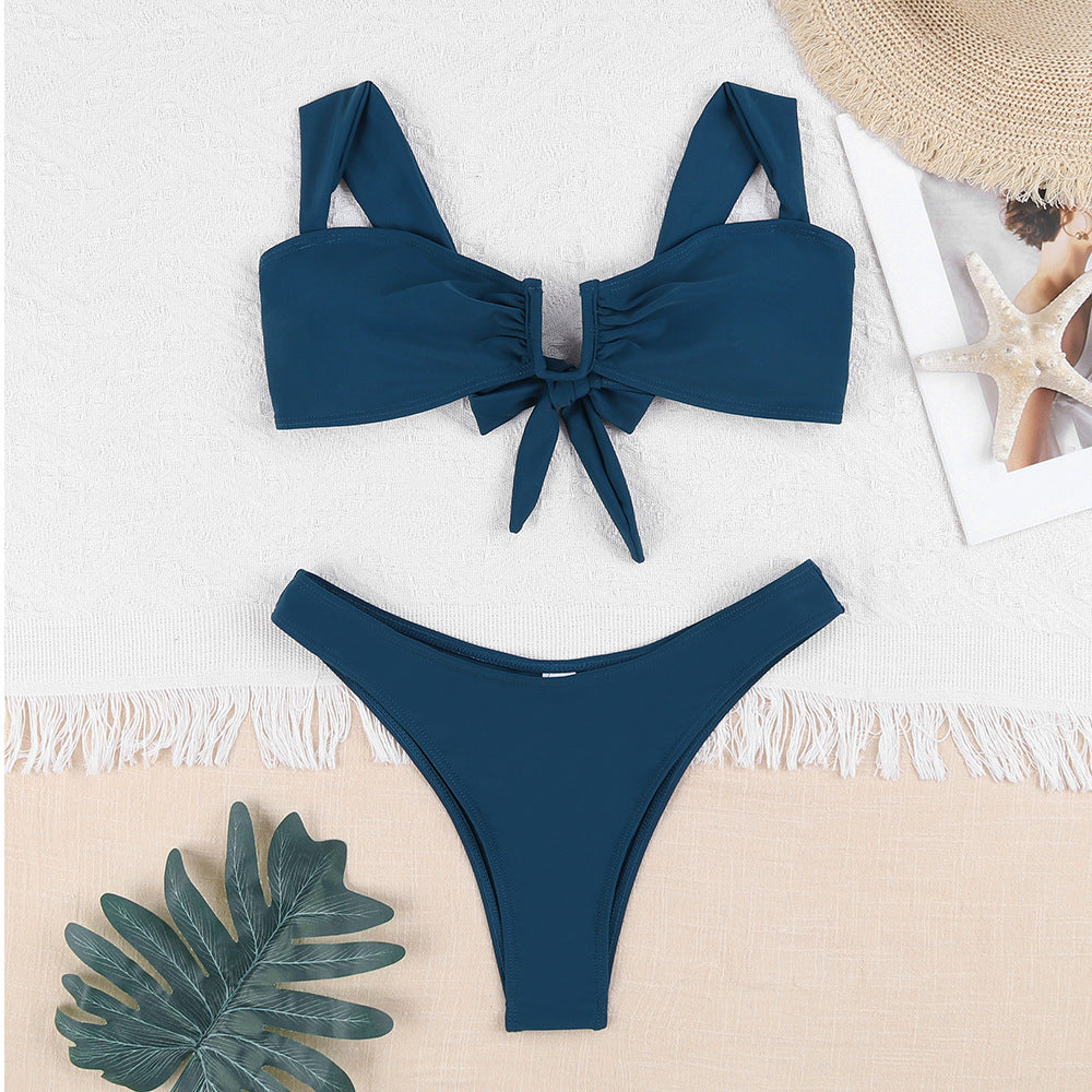 Damen Bikini-Set mit verspieltem Knotendesign und floralem Print EB