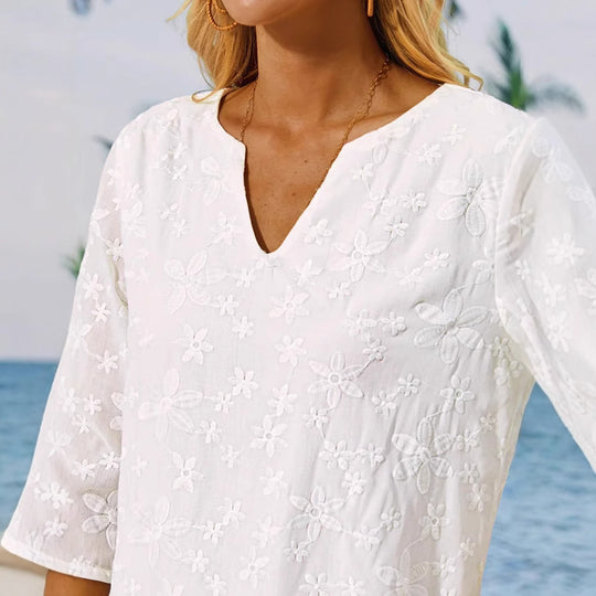 Damen Tunika-Kleid mit floralem Stickdesign EB