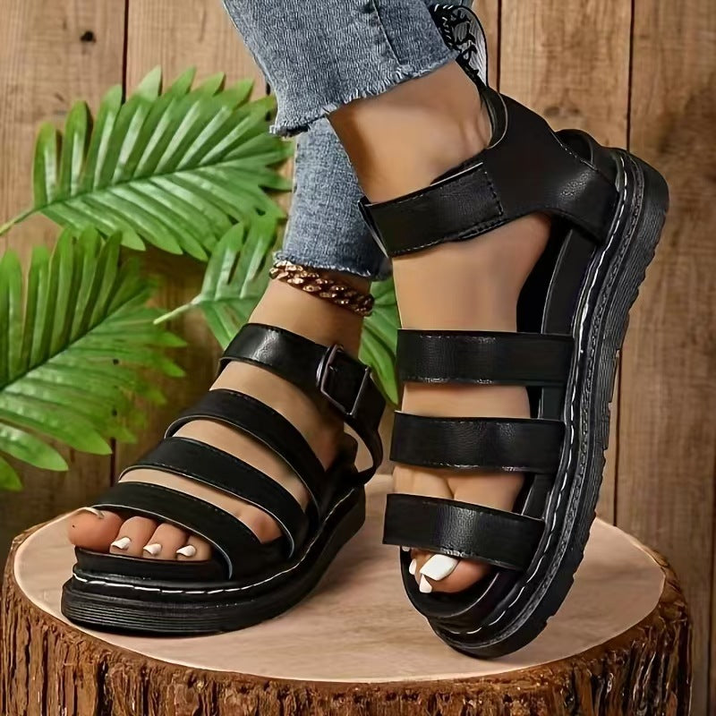 Damen Bequeme Sandalen mit verstellbarem Riemen EB
