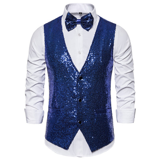 Herren eleganter Paillettenblazer mit passendem Fliege EB
