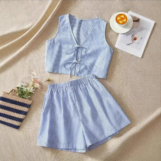 Damen Lounge-Wear Set mit Raffung und Rückenschnürung EB
