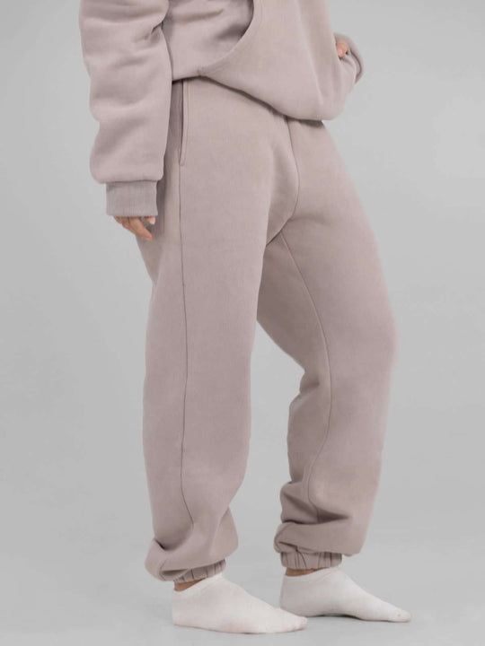 Damen nan lässige Sweatpants mit hohem Bund, seitlichen Eingrifftaschen und elastischen Bündchen EB
