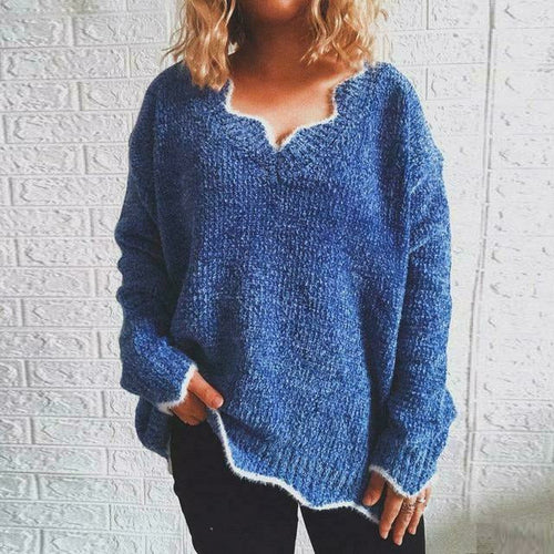 EB | Pullover - Damen Herbst Einfarbiger Lässiger Pullover