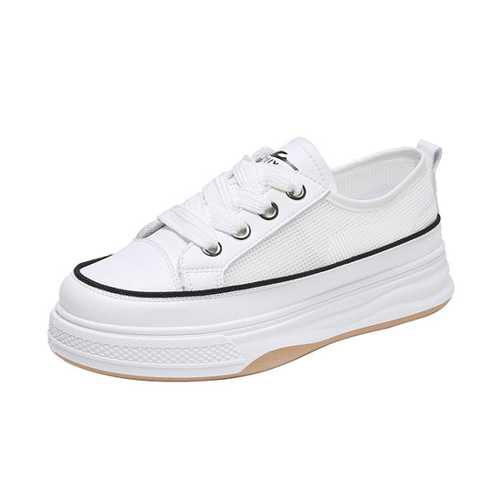 Damen Sportliche Plateausneaker mit atmungsaktivem Mesh-Obermaterial und rutschfester Sohle EB