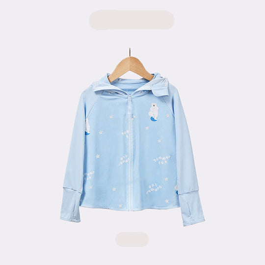 Kinder UV-Schutzjacke mit Kapuze und leichten atmungsaktiven Eigenschaften EB