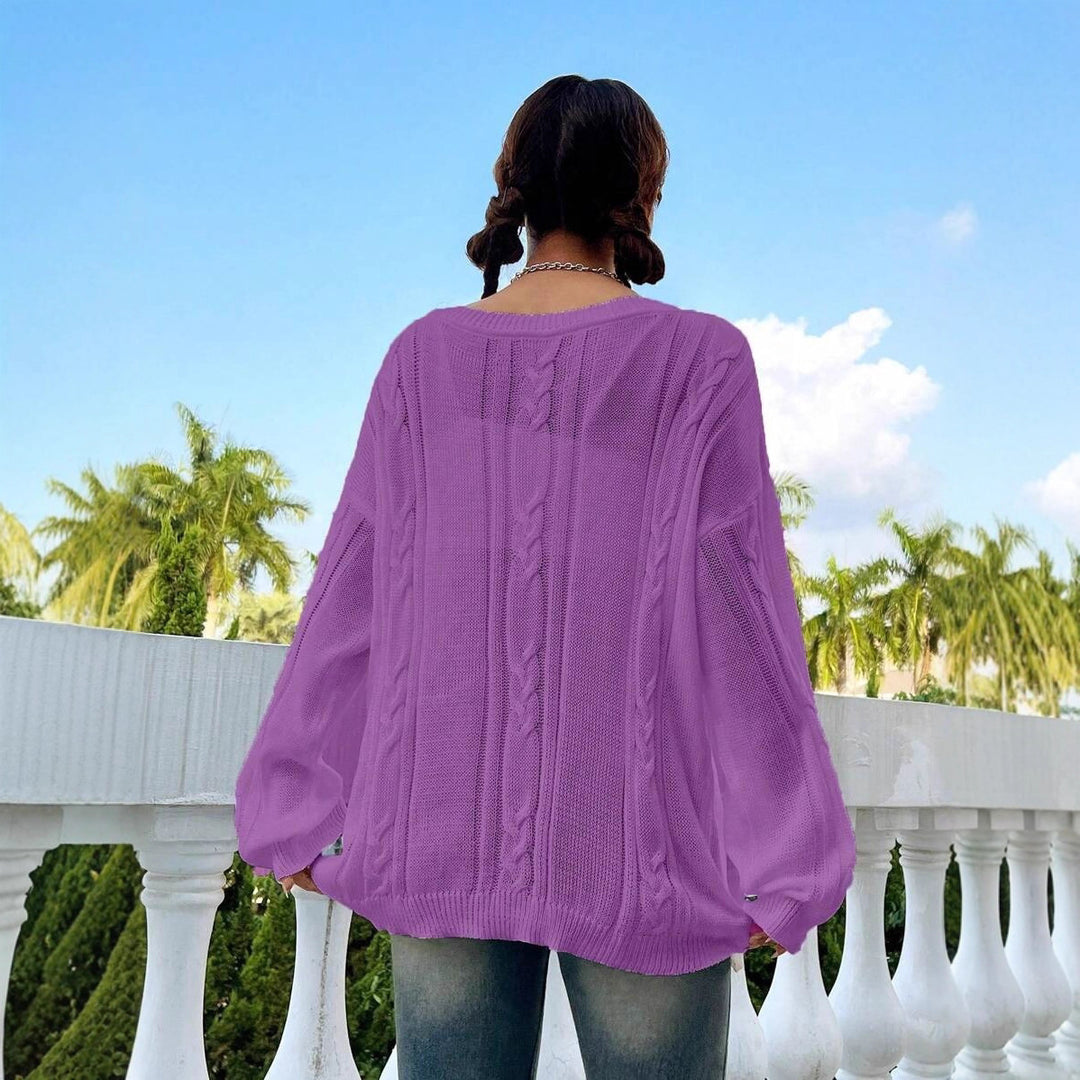 Damen Strickpullover mit asynchronem Schnitt und lockerem Fall EB
