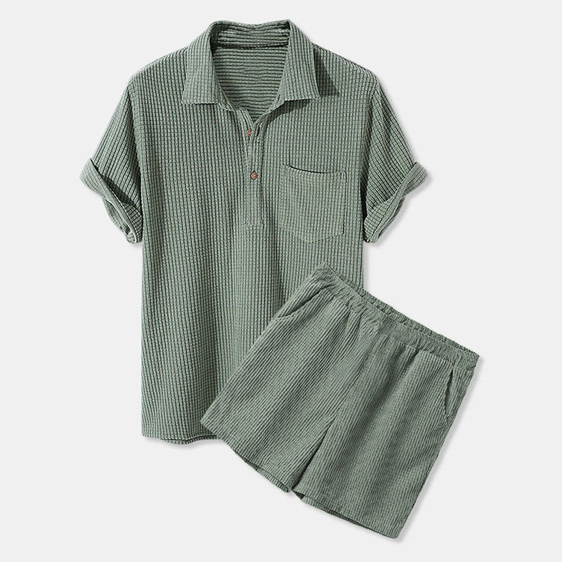 Damen Sonnen-Pyjama Set mit kurzem Shirt und Hose EB