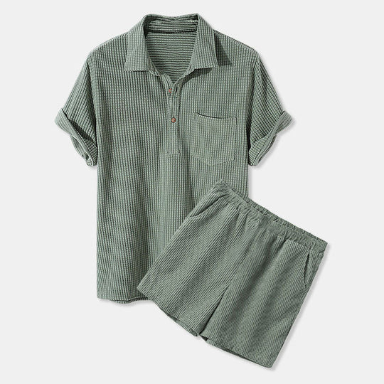 Damen Sonnen-Pyjama Set mit kurzem Shirt und Hose EB