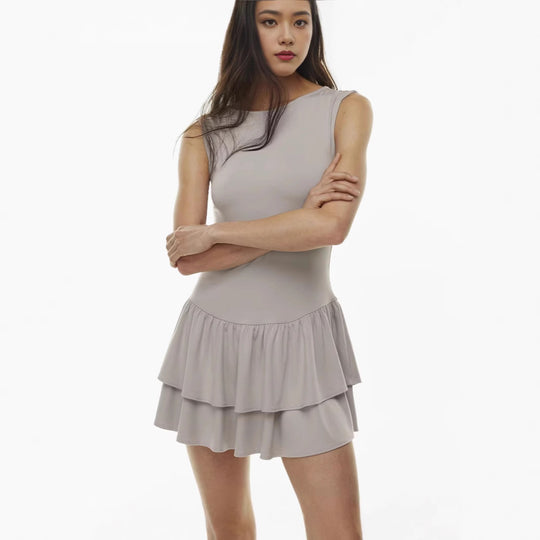 Damen verspieltes Kurzkleid mit Rüschendetails aus weichem Jersey EB