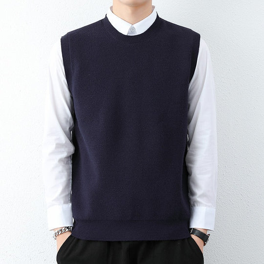 Herren Strickweste mit modernem Feinstrickmuster und bequemer Passform EB