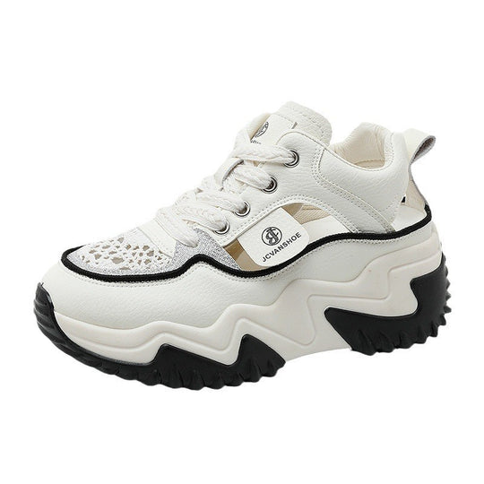 Damen Modische Chunky Sneakers mit atmungsaktivem Obermaterial und komfortabler Dämpfung EB