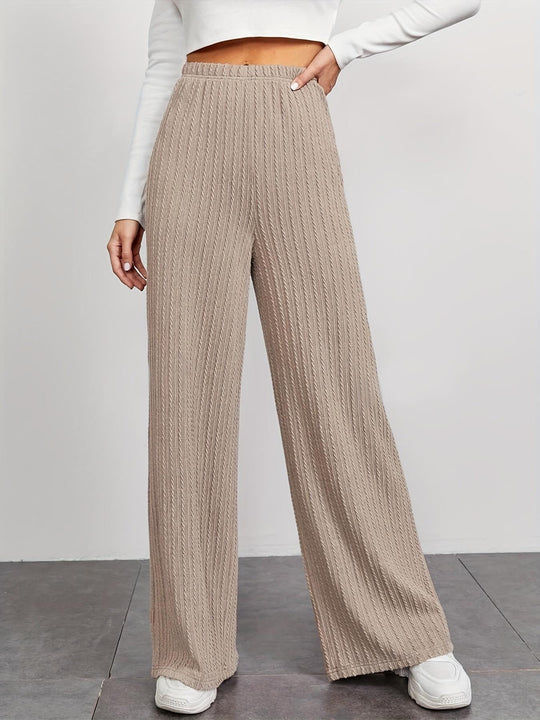 Damen Weitgeschnittene Strickhose mit raffiniertem Strukturmuster EB