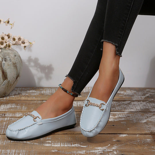 Damen Mokassins mit dekorativem Schmuckdetail EB
