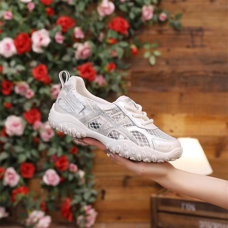 Damen Sportliche Freizeit-Sneaker mit atmungsaktivem Mesh-Obermaterial und rutschfester Sohle EB