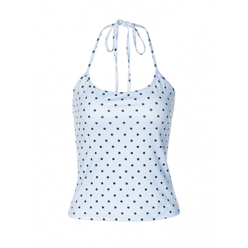 Damen Spaghettiträgertop mit verspieltem Punkte-Design und hochwertigem Stretchmaterial EB