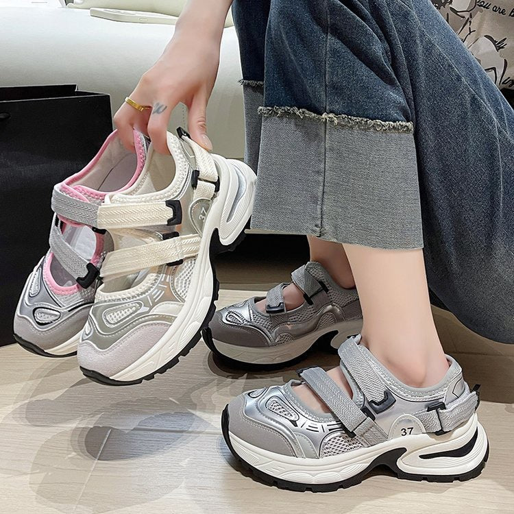 Damen Sportliche Lauf- und Freizeitschuhe mit verstellbaren Riemen und dämpfender Sohle EB