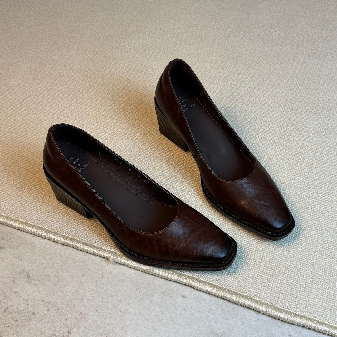 Damen Elegante Stiefeletten mit quadratischer Zehenform und bequemem Blockabsatz EB