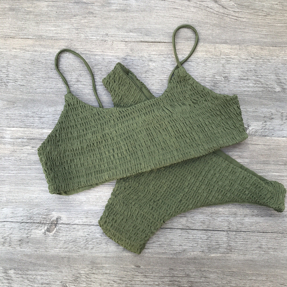 Damen Badeanzug-Set mit gerafftem Design EB