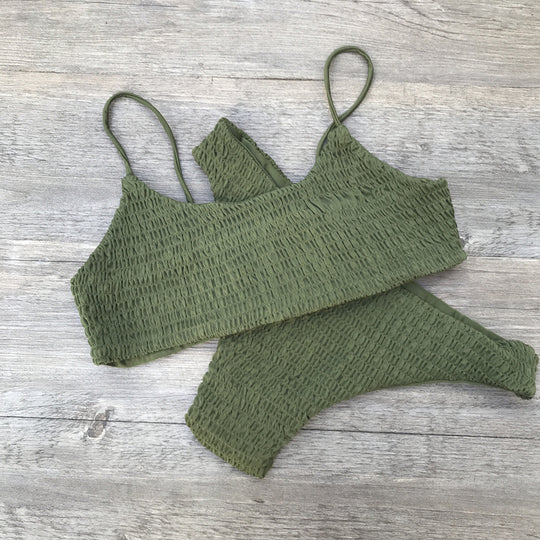 Damen Badeanzug-Set mit gerafftem Design EB
