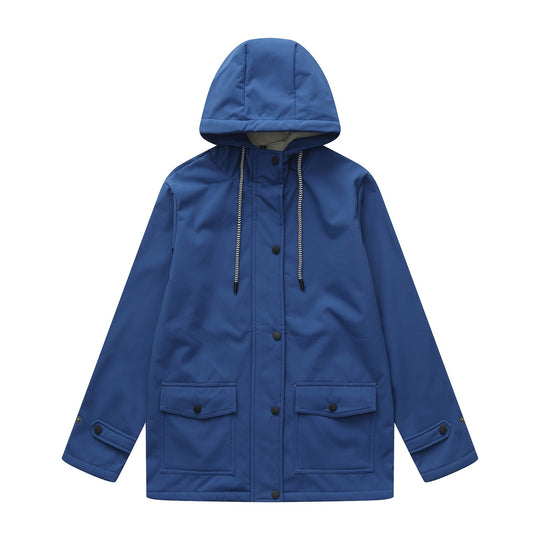 Damen wasserabweisende Outdoorjacke mit verstellbarem Kapuzenkragen EB