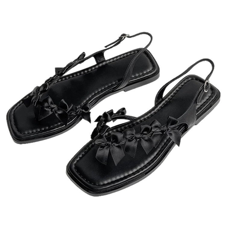 Damen Slingback-Sandaletten mit dekorativem Schleifen-Design EB