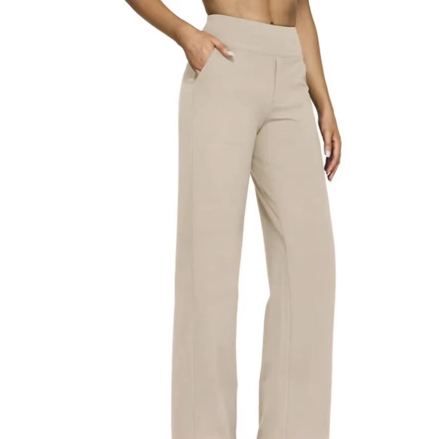 Damen Weit geschnittene Komfort-Hose mit elastischem Bund und praktischen Taschen EB