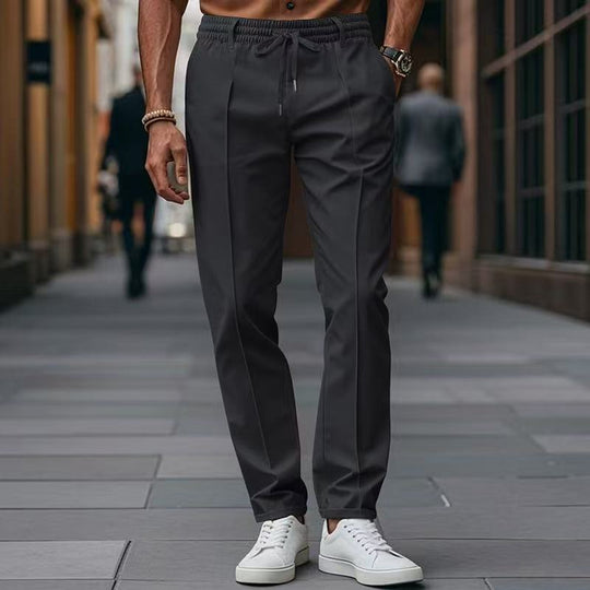 Herren elegante Freizeit-Hose mit elastischem Bund und seitlichen Eingrifftaschen EB