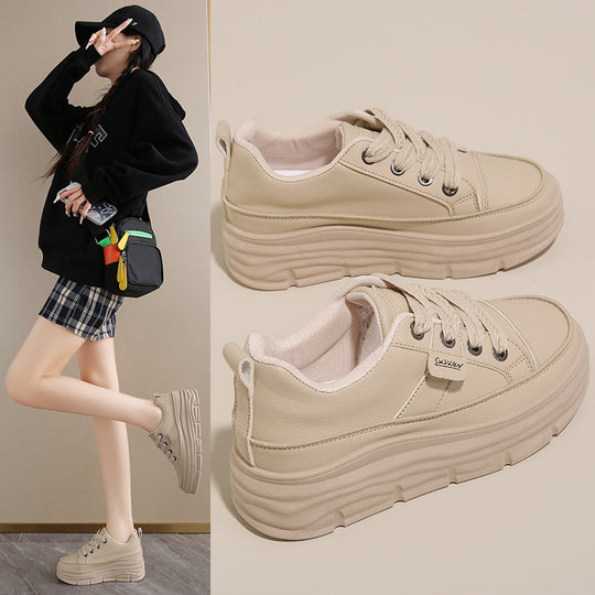 Damen Komfortable Plateau Sneakers mit atmungsaktivem Obermaterial EB