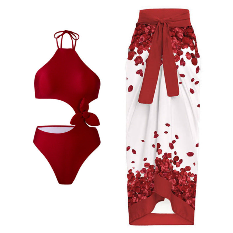 Damen Bikini-Set mit modischem Cut-Out-Design und eleganter Blumenstraße EB