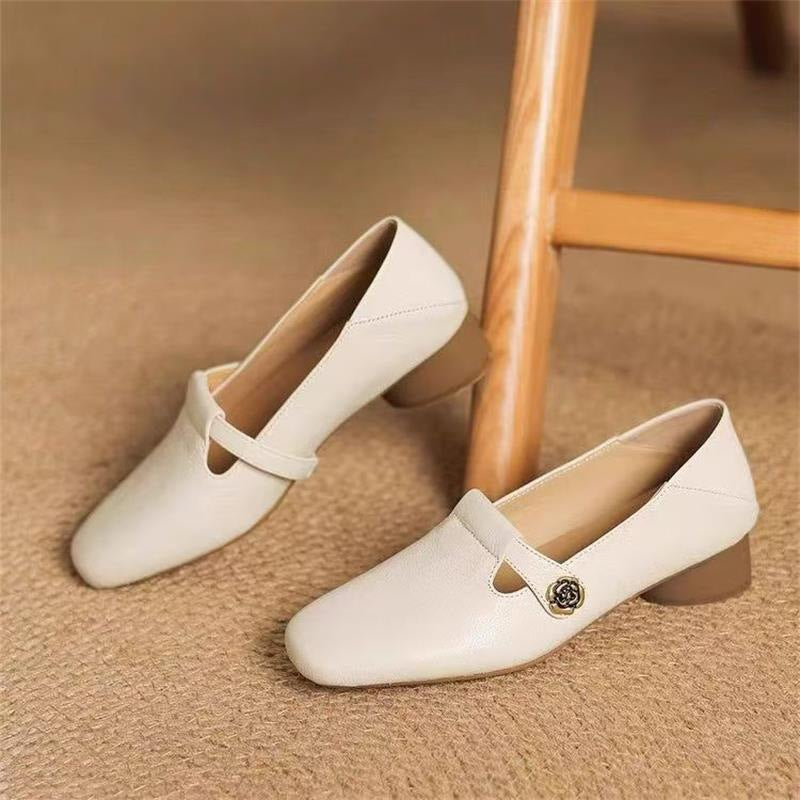 Damen Elegante und bequeme Ballerinas mit modischer Schnallenverzierung EB